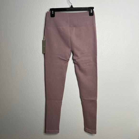 New Everlane Seamless Mauve Leggings High Waist Stretch Pull On Ankle Sz XS/S - Picture 3 of 4